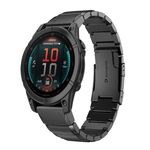 Per Garmin Fenix ​​8 AMOLED 47mm cinturino in acciaio inossidabile tartarugato 22mm (nero)