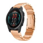 Per Garmin Fenix ​​8 AMOLED 47mm tartaruga cinturino in acciaio inossidabile 22mm (oro rosa)