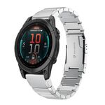 Per Garmin Fenix ​​8 AMOLED 47mm cinturino in acciaio inossidabile tartarugato 22mm (argento)