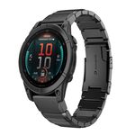 Per Garmin Fenix ​​E 47mm cinturino in acciaio inossidabile tartarugato da 22mm (nero)