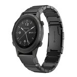 Per Garmin MARQ Commander Cinturino per orologio in acciaio inossidabile da 22 mm con guscio di tartaruga (nero)