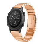 Per Garmin MARQ Commander cinturino in acciaio inossidabile da 22 mm con guscio di tartaruga (oro rosa)