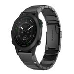 Per Garmin MARQ Golfer Cinturino per orologio in acciaio inossidabile da 22 mm con guscio di tartaruga (nero)