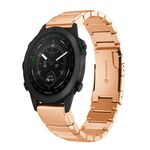 Per Garmin MARQ Golfer Cinturino per orologio in acciaio inossidabile da 22 mm con guscio di tartaruga (oro rosa)