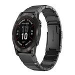 Per Garmin Fenix ​​7 Pro 47mm cinturino in acciaio inossidabile tartarugato da 22mm (nero)