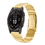 Per Garmin Fenix ​​7 Pro 47mm cinturino in acciaio inossidabile tartarugato 22mm (oro)