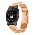 Per Garmin Fenix ​​7 Pro 47mm cinturino in acciaio inossidabile tartarugato da 22mm (oro rosa)