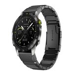 Per Garmin MARQ Athlete Gen 2 Cinturino per orologio in acciaio inossidabile da 22 mm con guscio di tartaruga (nero)