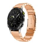 Per Garmin MARQ Athlete Gen 2 cinturino in acciaio inossidabile da 22 mm con guscio di tartaruga (oro rosa)
