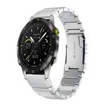 Per Garmin MARQ Athlete Gen 2 cinturino in acciaio inossidabile da 22 mm con guscio di tartaruga (argento)
