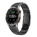 Per Garmin MARQ Adventurer Gen 2 cinturino in acciaio inossidabile da 22 mm con guscio di tartaruga (nero)
