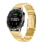 Per Garmin MARQ Adventurer Gen 2 cinturino in acciaio inossidabile da 22 mm con guscio di tartaruga (oro)