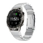 Per Garmin MARQ Adventurer Gen 2 cinturino in acciaio inossidabile da 22 mm con guscio di tartaruga (argento)