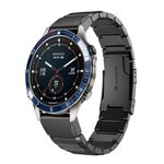 Per Garmin MARQ Captain Gen 2 cinturino in acciaio inossidabile da 22 mm con guscio di tartaruga (nero)