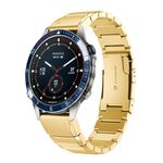 Per Garmin MARQ Captain Gen 2 cinturino in acciaio inossidabile da 22 mm con guscio di tartaruga (oro)