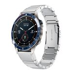 Per Garmin MARQ Captain Gen 2 cinturino in acciaio inossidabile da 22 mm con guscio di tartaruga (argento)