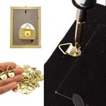 50 pezzi/confezione ganci per cornici per foto ganci triangolari ganci per foto con foro singolo con viti (oro)