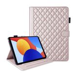 Per Xiaomi Redmi Pad SE 8.7 Custodia in pelle con motivo a reticolo romboidale per tablet (oro rosa)