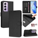 Per OPPO Reno12 Pro Global Smile Embossing RFID Custodia in pelle per telefono (nero)