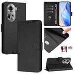 Per OPPO Reno11 5G Global Smile Embossing RFID Custodia in pelle per telefono (nero)
