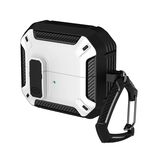 Per Samsung Galaxy Buds 3 / 3 Pro Custodia protettiva per auricolari bicolore con interruttore e gancio (nero bianco)