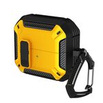 Per Samsung Galaxy Buds 3 / 3 Pro Custodia protettiva per auricolari bicolore con interruttore e gancio (nero giallo)