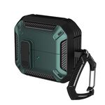 Per Samsung Galaxy Buds 3 / 3 Pro Custodia protettiva per auricolari bicolore con interruttore e gancio (nero verde)