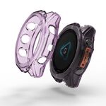 Per Garmin Fenix ​​8 AMOLED 51mm Half Pack Hollow TPU Watch Custodia protettiva (viola trasparente)
