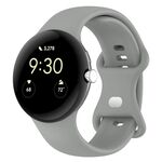 Per Google Pixel Watch 3 45mm Cinturino in silicone con fibbia a farfalla tinta unita, taglia: S (grigio scuro)