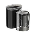 Porta spazzolino da denti con tazza di lavaggio, montaggio a parete, per casa, bagno, scaffale multifunzionale (nero trasparente)