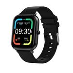Smartwatch Bluetooth con touch screen da 1,83 pollici, monitoraggio della frequenza cardiaca, ossigeno nel sangue, pressione sanguigna, voce AI e sonno (nero)