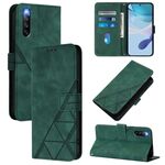 Per Sony Xperia 10 IV Custodia a tracolla in pelle con stampa 3D (verde scuro)