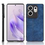 Per Infinix Zero 30 4G Custodia per telefono con motivo a mucca e cuciture (blu)
