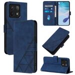 Per Xiaomi 14T Crossbody 3D Embossed Flip Custodia per telefono in pelle (blu)