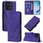 Per Xiaomi 14T Crossbody 3D Embossed Flip Custodia per telefono in pelle (viola)
