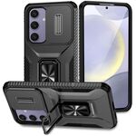 Per Samsung Galaxy S24 FE 5G Custodia per telefono con supporto scorrevole Camshield (nero)