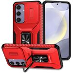 Per Samsung Galaxy S24 FE 5G Custodia per telefono con supporto scorrevole Camshield (rosso)