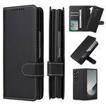 Per Samsung Galaxy Z Fold6 5G Split 2 in 1 Custodia pieghevole in pelle per telefono (nero)