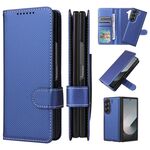 Per Samsung Galaxy Z Fold6 5G Split 2 in 1 Custodia pieghevole in pelle per telefono (blu)