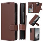 Per Samsung Galaxy Z Fold6 5G Split 2 in 1 Custodia pieghevole in pelle per telefono (marrone)