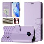 Per Nokia C10 / C20 Custodia per telefono in pelle con stampa a nido d'ape RFID (viola chiaro)