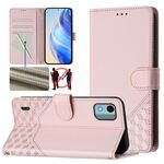 Per Nokia C12 Custodia per telefono in pelle con stampa a nido d'ape RFID (rosa)