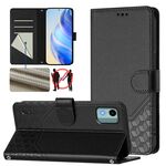 Per Nokia C12 Custodia per telefono in pelle con stampa a nido d'ape RFID (nero)