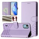 Per Nokia C12 Custodia per telefono in pelle con stampa a nido d'ape RFID (viola chiaro)