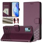 Per Nokia C12 Custodia per telefono in pelle con stampa a nido d'ape RFID (viola)