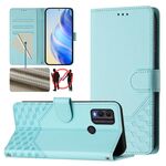 Per Nokia C22 Custodia per telefono in pelle con stampa a nido d'ape RFID (verde menta)