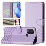 Per Nokia C22 Custodia per telefono in pelle con stampa a nido d'ape RFID (viola chiaro)