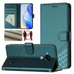 Per Nokia C30 Custodia per telefono in pelle con stampa a nido d'ape RFID (verde pavone)