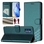 Per Nokia C300 Custodia per telefono in pelle con stampa a nido d'ape RFID (verde pavone)