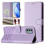 Per Nokia G22 Custodia per telefono in pelle con stampa a nido d'ape RFID (viola chiaro)
